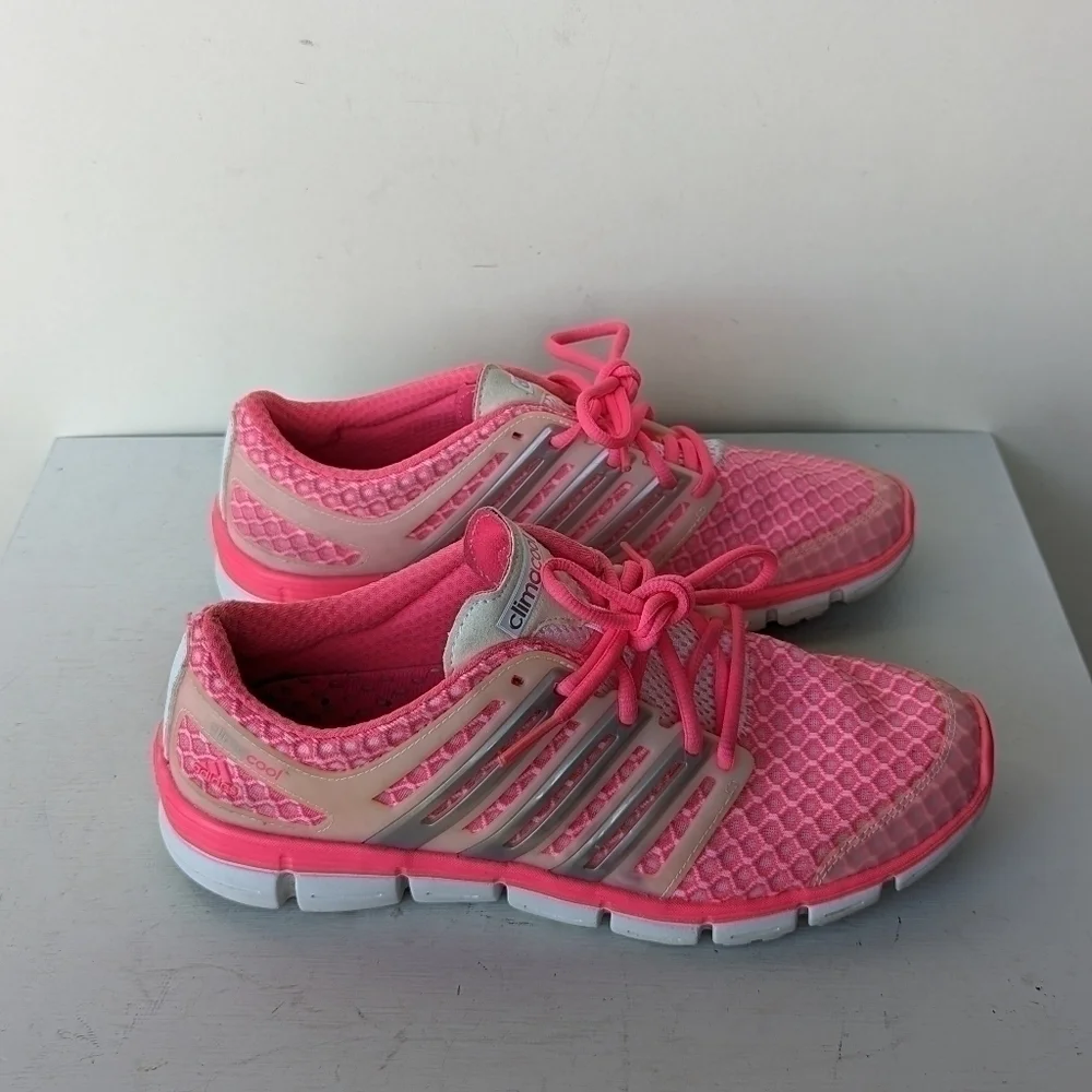 Adidas Climacool Neon Hot Pink Mesh Running Athletic Sneakers - Size 10 - Picture 2 of 8